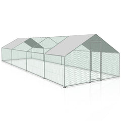 SWANEW Hühnerstall, 3x8x2m, Freilaufgehege, Kleintierstall, Voliere