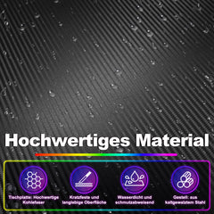 SWANEW Gaming Schreibtisch 120/140 cm, Gaming Tisch mit LED, Computertisch