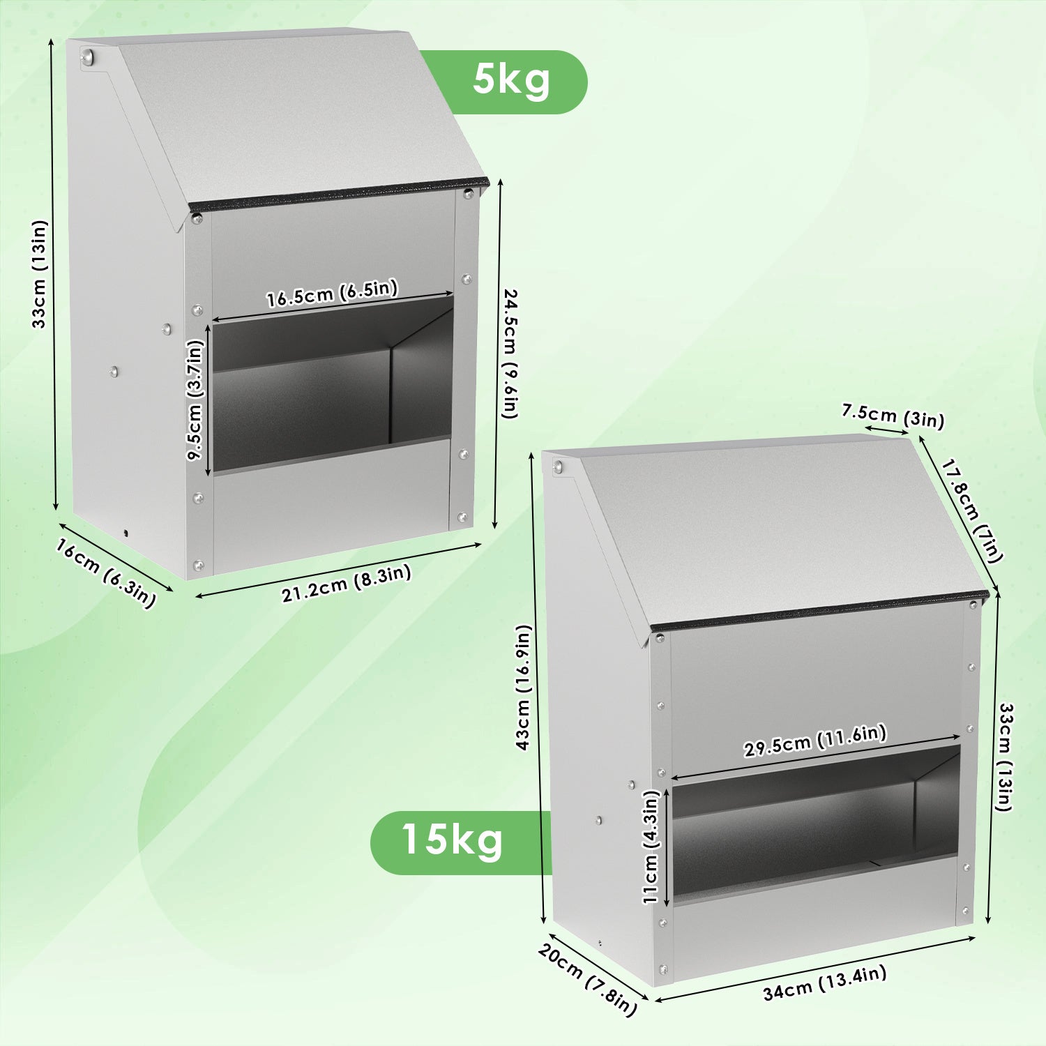 Hühnerfutterautomat mit Deckel & Wandhalterung