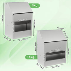 Hühnerfutterautomat mit Deckel & Wandhalterung