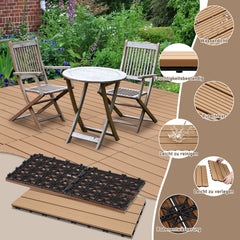 SWANEW WPC Terrassenfliesen, 30x60cm Balkonfliesen, Klickfliesen, Gartenfliesen, 1㎡-5㎡