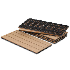SWANEW WPC Terrassenfliesen, 30x60cm Balkonfliesen, Klickfliesen, Gartenfliesen, 1㎡-5㎡