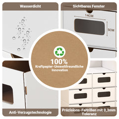 SWANEW Aufbewahrungsboxen mit Sichtfenster & Schublade, Faltbare Schuhboxen, Stapelbar Allzweckbox