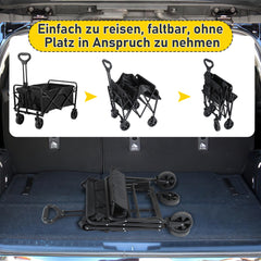 SWANEW Bollerwagen, Faltbar Handwagen, Transportwagen Camping Transportkarre, 60 L, bis zu 80 kg