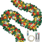 SWANEW Weihnachtsgirlande 5M, Künstlich Tannengirlande mit Beleuchtung, Warmweiß, USB 8 Beleuchtungsmodi verfügbar Weihnachtsdeko