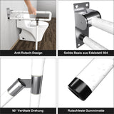 SWANEW WandstĂŒtzgriff Toilette, Klappgriff Haltegriff Dusche, Rutschfeste WC Aufstehhilfe Sicherheitsgriff