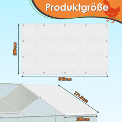 SWANEW Hühnerstall Freilaufgehege, 3x4x2m, Hühnerhaus, Verzinkter Stahl Kleintierstall