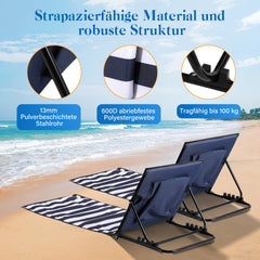 SWANEW Strandmatte, Strandliege Klappbar Beachmatte, 5-stufig Verstellbar Rückenlehne