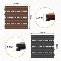 SWANEW WPC Terrassenfliesen, 30x30CM, Gartenfliesen