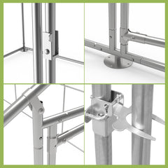 SWANEW Hühnerstall Freilaufgehege, 3x3x2m, Verzinkter Stahl Kleintierstall Hühnerhaus