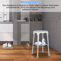 360°Drehbarer Duschhocker Duschstuhl Höhenverstellbar 42-54 cm