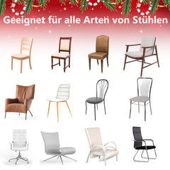 SWANEW 6/12er Set Weihnachten Stuhlhussen, Stuhlbezüge, stuhlüberzug Stretch
