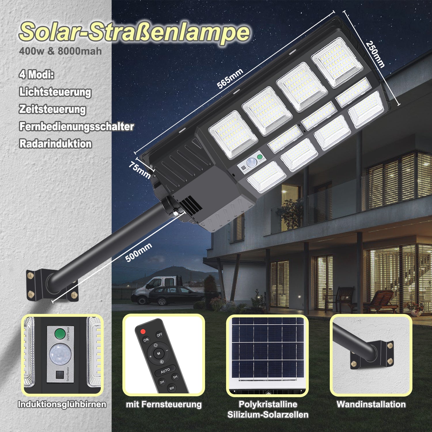 300W/400W Solar Straßenlamp