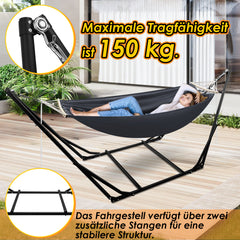 SWANEW Hängematte mit Gestell, Hängematten, Hängesessel, Mit Tragetasche Metallgestell bis 150 kg