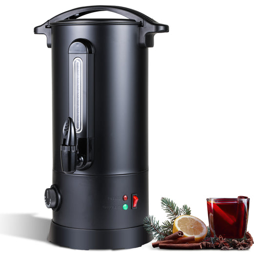 SWANEW Glühweinkocher 10L, 1800W Heißgetränkespender Glühweinkessel Edelstahl Glühweinautomat mit Zapfhahn Thermostat, Einstellbare Temperatur von 30-110°C