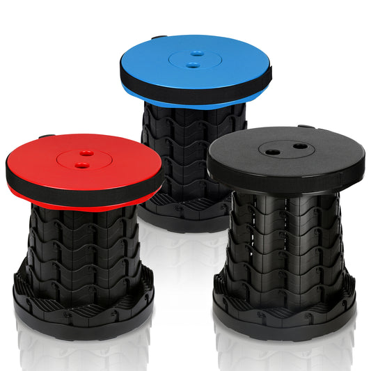 SWANEW Tragbarer Klapphocker, Leichte Teleskophocker, 6-44 cm Höhenverstellbare Falthocker, Tragfähigkeit 150 kg