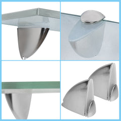 SWANEW Glasablage Glasregal, Wandregal Mattglas mit 8mm ESG Sicherheitsglas und Halterung, Duschregal/Badablage