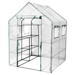 SWANEW Foliengewächshaus Gewächshaus Begehbares Gartenhäuschen Tomatenhaus
