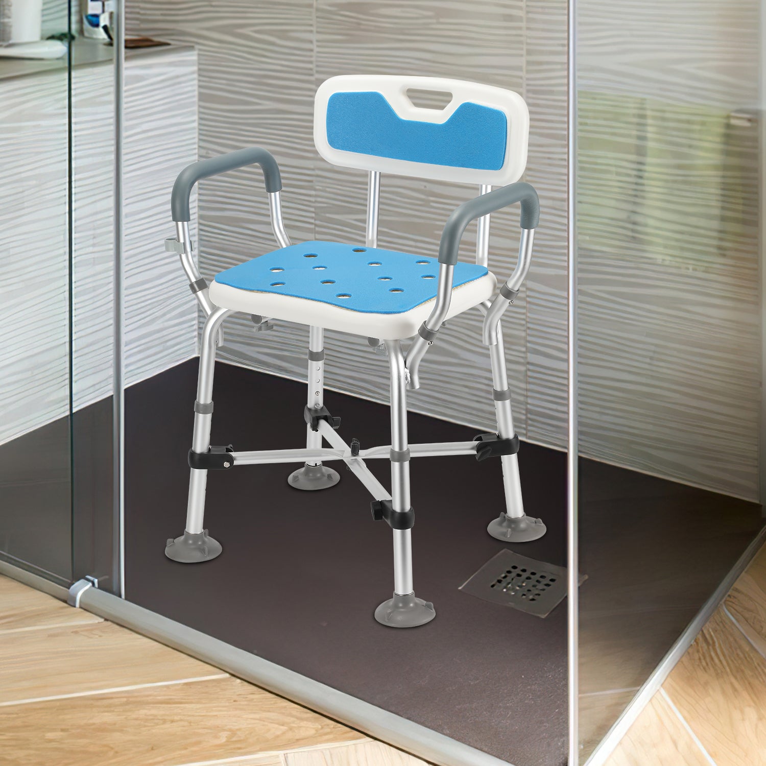 Duschhocker mit Doppelt Verstärkter Querbalken