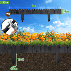 SWANEW Rasenkante Holz, Beetumrandung, Steckzaun, Gartenpalisade