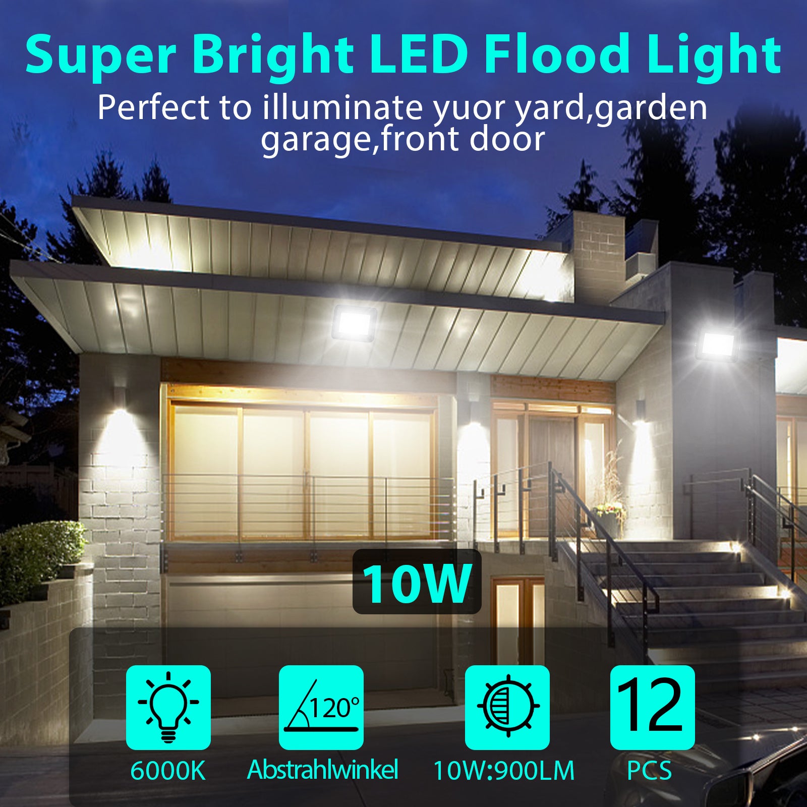 SWANEW LED Strahler Außen, LED Fluter 10W-100W, LED Scheinwerfer Kaltweiß/Warmweiß, Aussenstrahler IP66 Wasserdicht (Kein Stecker)