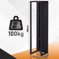 SWANEW Kaminholzregal Metall, Hängend brennholzregal, Feuerholzregal