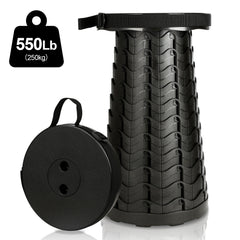 SWANEW Tragbarer Klapphocker, Leichte Teleskophocker, 6-44 cm Höhenverstellbare Falthocker, Tragfähigkeit 150 kg