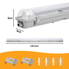 SWANEW LED Feuchtraumleuchte 18W/24W, Wannenleuchte 4000K Neutralweiß, T8 LED Röhre, Feuchtraumlampe IP65 Wasserfest Röhrenlampe, Werkstattlampe