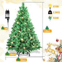 SWANEW Künstlicher Weihnachtsbaum mit Beleuchtung, PVC Automatischer Christbaum, künstlich Tannenbaum