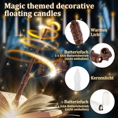 SWANEW 12Stk LED Schwebende Kerzen mit Fernbedienung und Timer, LED Zauberstab Kerzen, Halloween Weihnachten Deko
