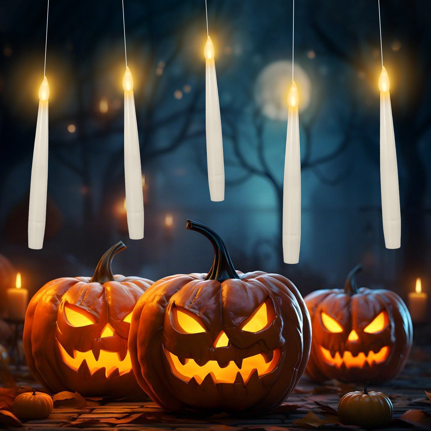 SWANEW 12Stk LED Schwebende Kerzen mit Fernbedienung und Timer, LED Zauberstab Kerzen, Halloween Weihnachten Deko