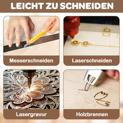 SWANEW Sperrholzplatte, Walnuss Sperrholz, A3/A4, 3mm, Linde holzplatte, Bastelhölzer Holz für Modellbau Laserschnit, Laser Gravur, Malerei DIY