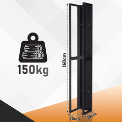 SWANEW Kaminholzregal Metall, Hängend brennholzregal, Feuerholzregal