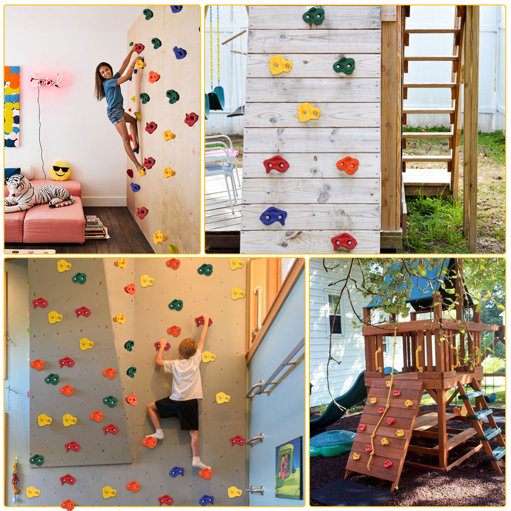 SWANEW 10 Stück Klettergriffe Boulderwand Klettersteine Robuste Bouldersteine Farbigen