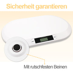 SWANEW Babywaage Flach Digitalwaage Stillwaage Tierwaage, fuer Neugeborene bis 20kg mit LCD-Display, Weiss (56cm x 35cm x 4.5cm)¡