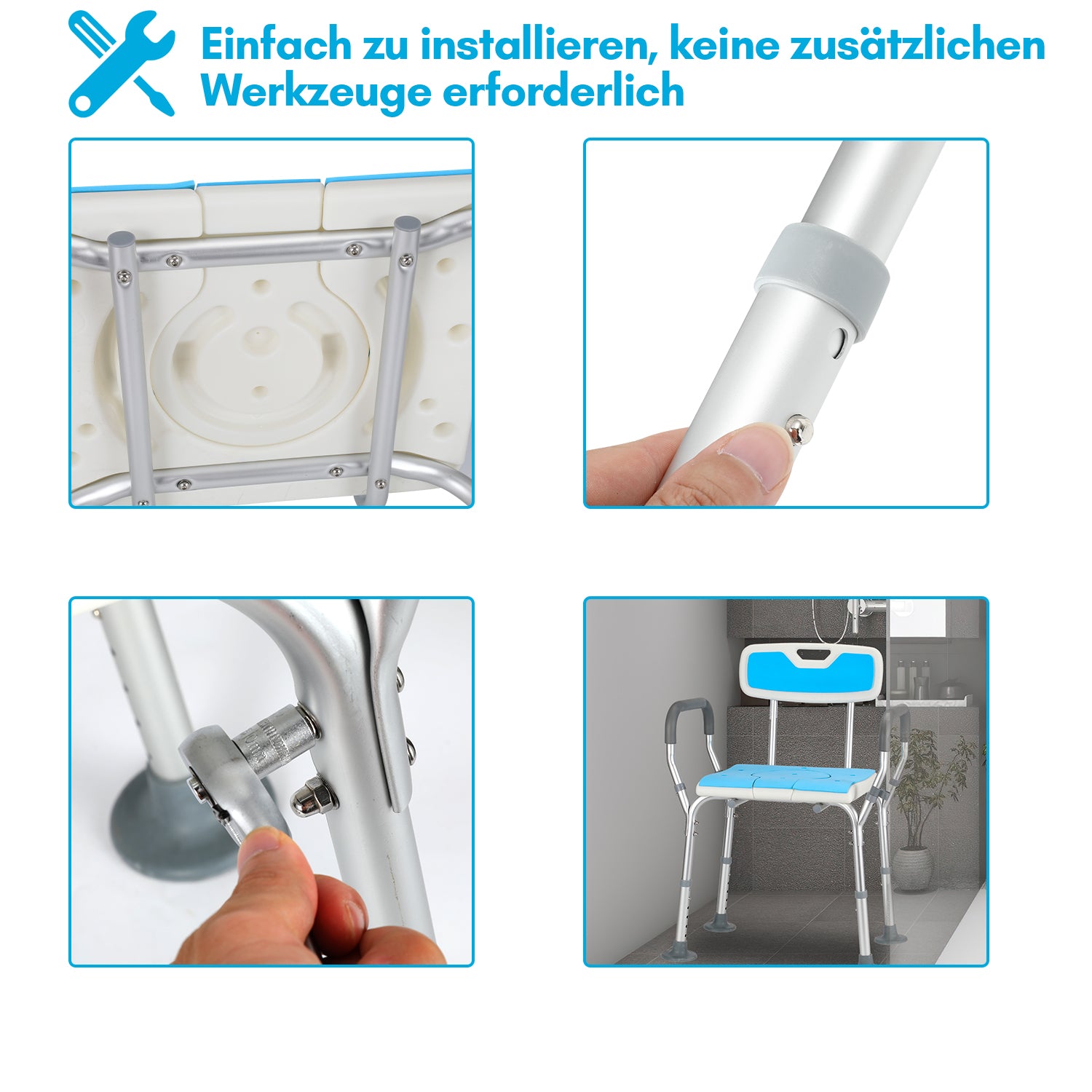 3 in 1 Duschhocker & Toilettenstuhl für Senioren