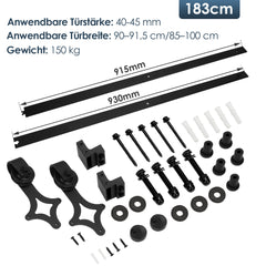 SWANEW Schiebetürsystem Schiebetürbeschlag Set Diamant Laufschiene für Schiebetüren 0,9M Track Rail Länge Holz-Gewichtskapazität 150kg Schiebetür Schiene Set Glasschiebetür Komplettset