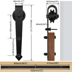SWANEW Schiebetürbeschlag Komplettset - Schiebetürsystem für Holztüren und Falttüren Laufschiene-Schiene