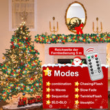 SWANEW Weihnachtsgirlande 5M, Künstlich Tannengirlande mit Beleuchtung, Warmweiß, USB 8 Beleuchtungsmodi verfügbar Weihnachtsdeko