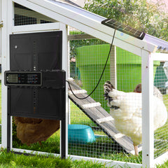 SWANEW Automatische Hühnerklappe Solar Haustierklappe Hühnerstalltür 33x24.5cm