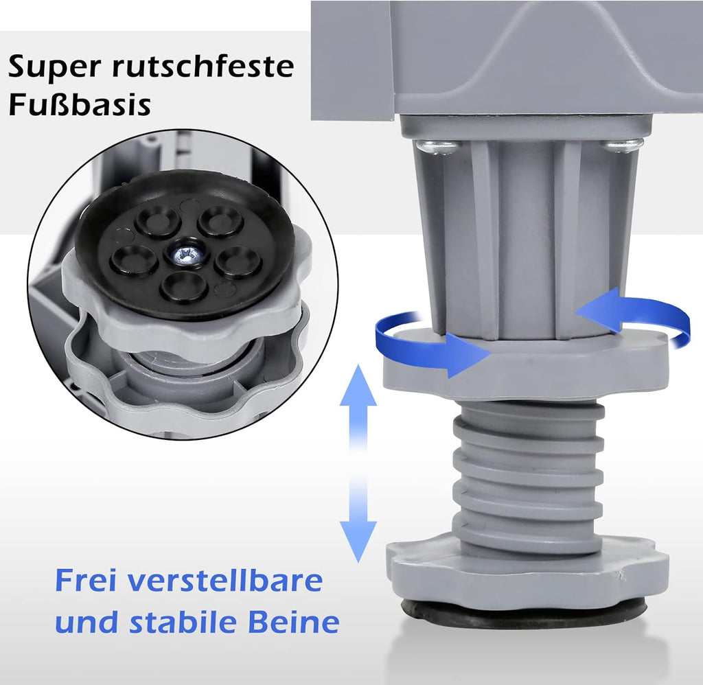 SWANEW Waschmaschinen Untergestell 41-65cm, 4 Füße Untergestell für Waschmaschine,Verstellbare Waschmaschine Sockel