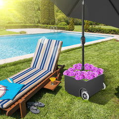 SWANEW Sonnenschirmständer Schirmständer Sonnenschirm Ständer mit Rollen, Bepflanzbar