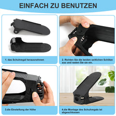 SWANEW 10-50× Schuhstapler, Plastik Verstellbarer Schuhhalter, Schuh Organizer, Schuhregal