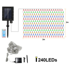 SWANEW solar lichternetz, lichternetz mit Fernbedienung, 8 Modi+TimingFunktion+MemoryFunktion, IP44, Helligkeit einstellbar