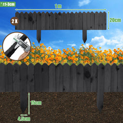 SWANEW Rasenkante Holz, Beetumrandung, Steckzaun, Gartenpalisade