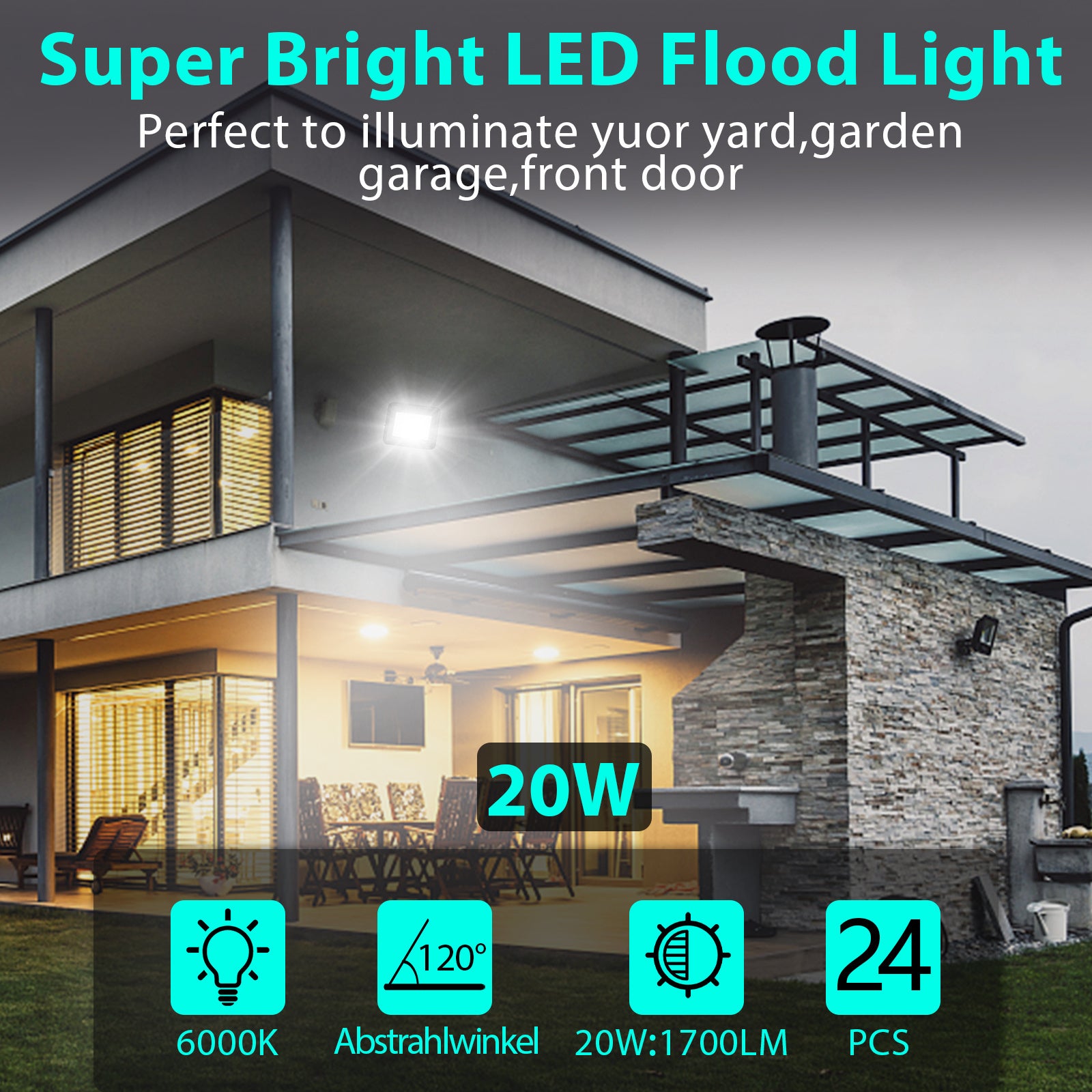 SWANEW LED Strahler Außen, LED Fluter 10W-100W, LED Scheinwerfer Kaltweiß/Warmweiß, Aussenstrahler IP66 Wasserdicht (Kein Stecker)