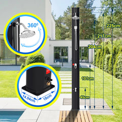 SWANEW Solardusche 20/35/40 Liter Solar Gartendusche Inkl. Schutzhaube und 180° Regenduschkopf, bis 60°C, 50 PSI Wasserdruck, ohne Stromanschluss, für den Garten Urlaub und Camping