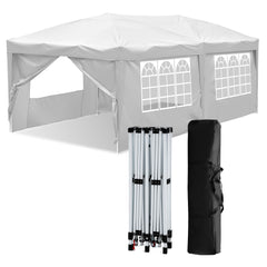 SWANEW Faltpavillon, 3x6m Pop Up Pavillon, Gazebo mit Zentralverriegelung, Höhenverstellbarer Partyzelt