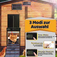 SWANEW Automatische Hühnerklappe Solar Haustierklappe Hühnerstalltür 33x24.5cm