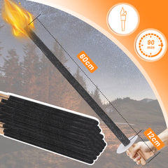 SWANEW Wachsfackeln mit Handschutz, 90-100 min Brenndauer Wachs-Fackeln mit Langem Griff, Outdoor Fackeln für Wanderung & Party & Garten